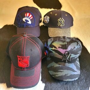 NY Yankees and Rangers Hat Bundle